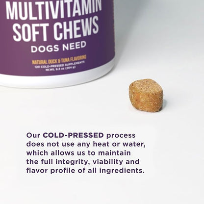 Natural Rapport Dog Multivitamin - The Only Multivitamin Soft Chews That Dogs Need - 120ct Contain Zinc, and Manganese to Support Functions and Keep Dog Healthy