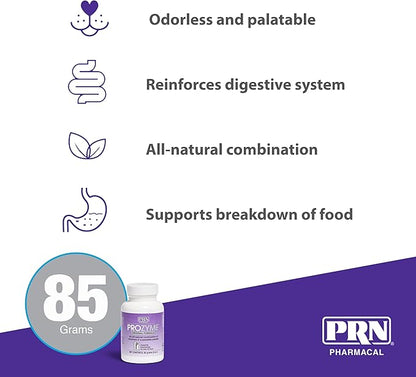 PRN Pharmacal ProZyme Original Formula Enzyme Replacement Supplement - Reinforces Animal's Digestive System, Supports Dog & Cat Food Breakdown - Promotes Pet's Digestive Health - 85 g, 3 Oz Bottle