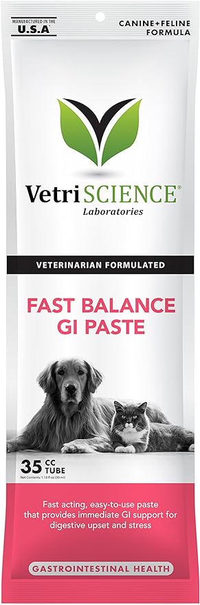 VetriScience Fast Balance GI Paste for Dogs and Cats, 35cc - Gastro Intestinal Support for Gut Health and Food Sensitivites