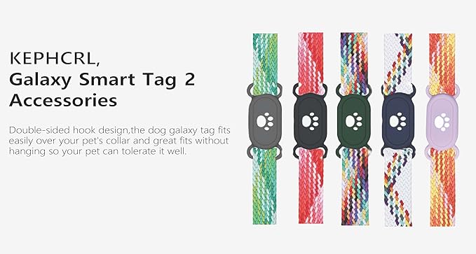 5 Pack Dog Collar Holder Compatible with Samsung Galaxy Smarttag 2,Waterproof Silicone Tracker Case Holder for Samsung Galaxy Smart Tag 2,Anti-Scratch Pet Dog Cat Collar Smarttag2 Case