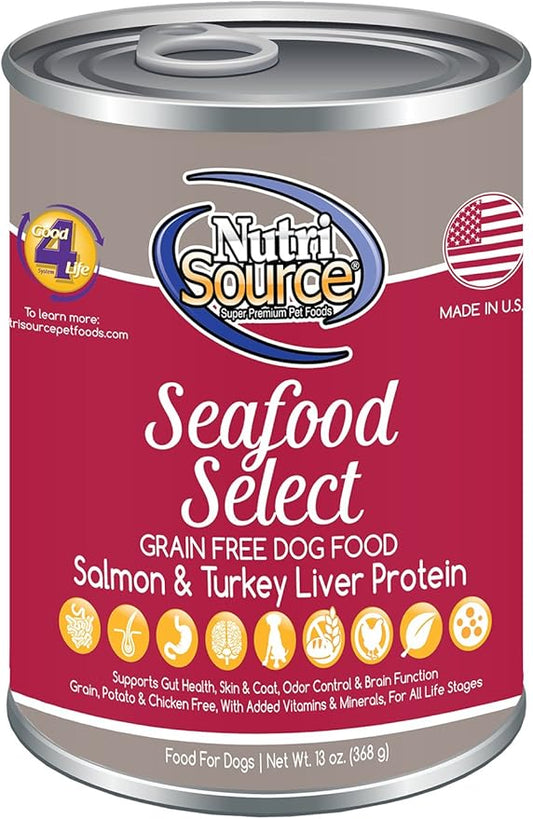 Grain-Free Canned Seafood Select Dog Food Case of 12 - 13oz cans by NutriSource