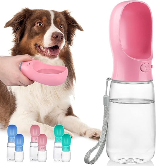 Dog Water Bottle, Lightweigh, Portable Travel Dog Water Dispenser, Puppy Drinking Bowl for Outdoor Walking and Hiking, Puppy Essentials, Dog Stuff - Pet Accessories(19oz, Pink)