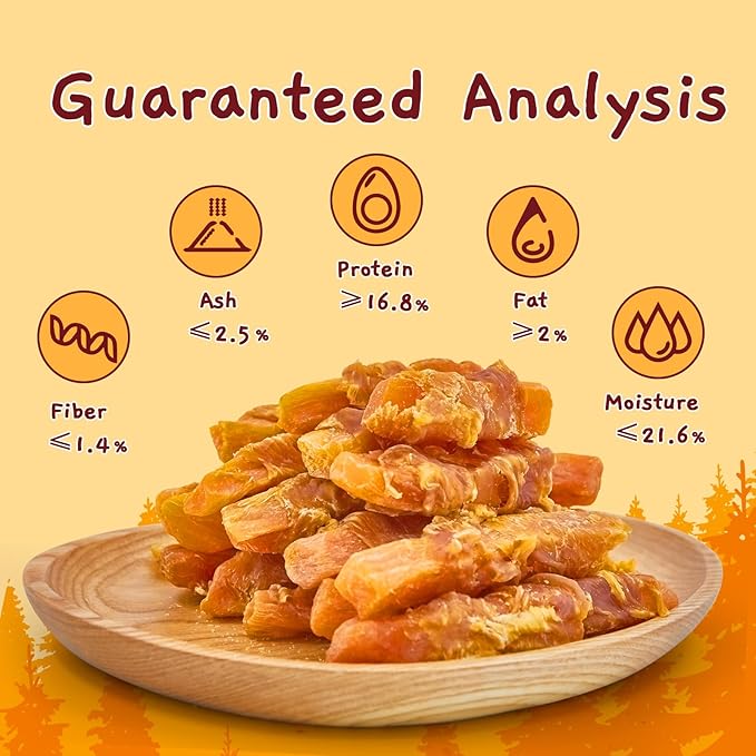 Jungle Calling Dog Treats, Skinless Chicken Wrapped Sweet Potato, Gluten and Grain Free, Chewy Dog Bites for Balanced Nutrition, 10.6 oz