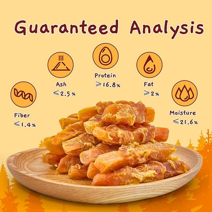 Jungle Calling Dog Treats, Skinless Chicken Wrapped Sweet Potato, Gluten and Grain Free, Chewy Dog Bites for Balanced Nutrition, 10.6 oz