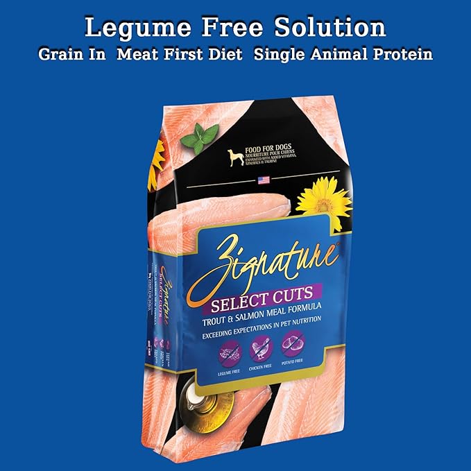 Zignature Select Cuts Trout & Salmon Formula Dry Dog Food 4lb