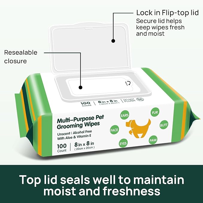 400 Unscented Extra Thick Dog Wipes for Paws and Butt Puppy Wipes for Dogs Face and Body Dog Wipes Cleaning Deodorizing Cat Wipes Cleaning Fur and Butt Doggie Wipes Doggy Wipes 8 Glove Wipes Included