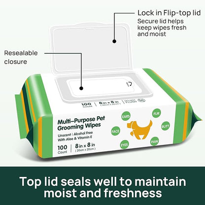 400 Unscented Extra Thick Dog Wipes for Paws and Butt Puppy Wipes for Dogs Face and Body Dog Wipes Cleaning Deodorizing Cat Wipes Cleaning Fur and Butt Doggie Wipes Doggy Wipes 8 Glove Wipes Included