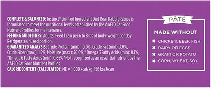 Instinct Limited Ingredient Diet Grain Free Real Rabbit Recipe Natural Wet Canned Cat Food by Nature's Variety, 5.5 Oz (Pack of 12)