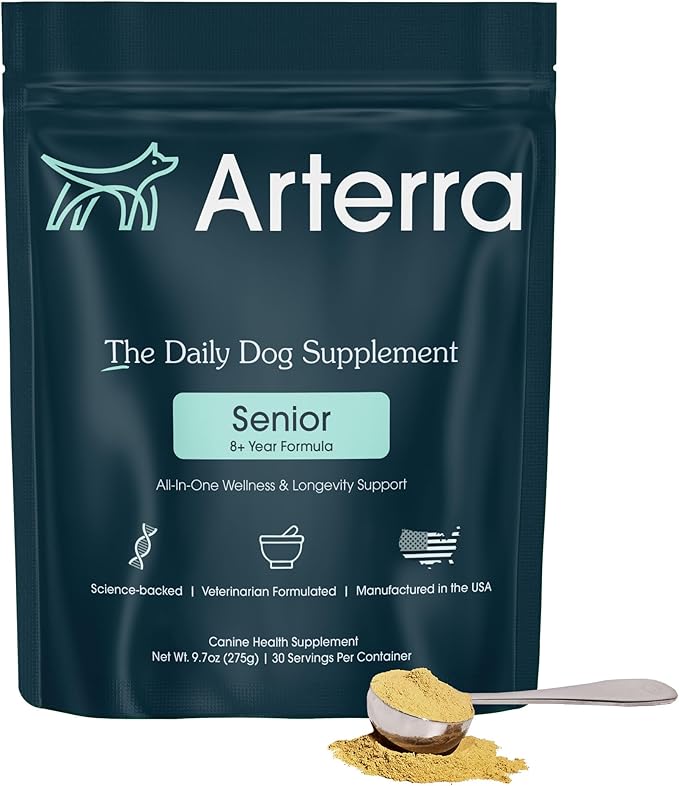 All-in-One Dog Supplement for Wellness and Longevity, 63 Ingredients for Joints, Cognition, Mood, Skin, Gut and Organ Health, Small Breeds, Vet-Formulated, Made in USA, Senior Formula for 8+ Years