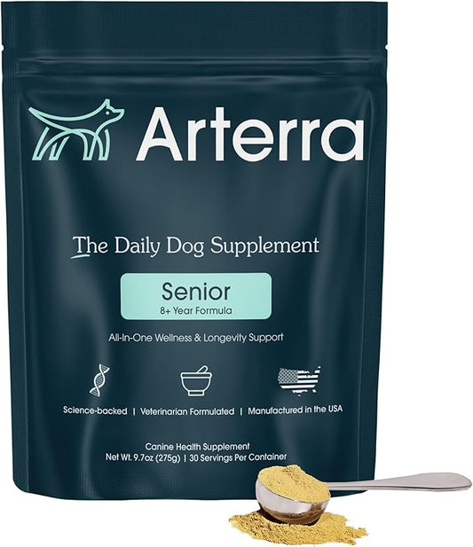 All-in-One Dog Supplement for Wellness and Longevity, 63 Ingredients for Joints, Cognition, Mood, Skin, Gut and Organ Health, Small Breeds, Vet-Formulated, Made in USA, Senior Formula for 8+ Years
