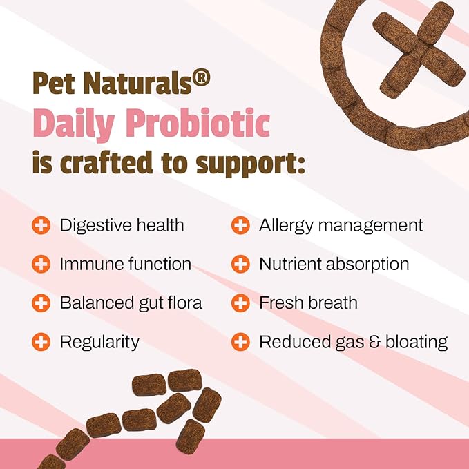 Pet Naturals Daily Probiotic for Dogs, 120M CFUs - Pre and Probiotics for Dogs Digestive Health, Gut Health, Immune Support, Diarrhea, Allergies and Itching - 160 Chews, Duck Flavor