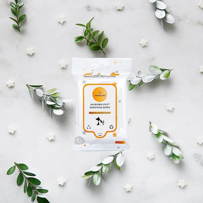 Wipes, 100% Natural Plant-Based Hypoallergenic Pet Grooming Wipes