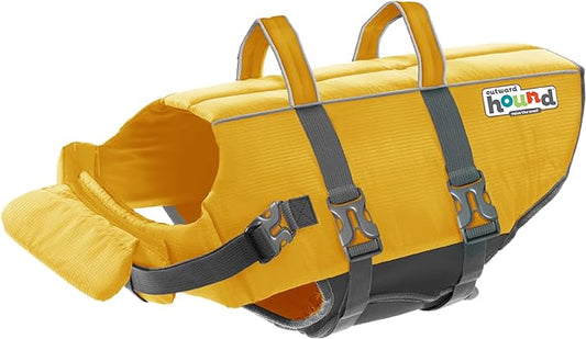 Outward Hound Granby Splash Yellow Dog Life Jacket, XL