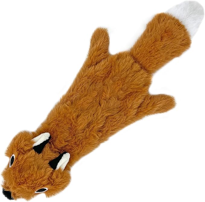 Best Pet Supplies Stuffing Free Squeaky Dog Toys for Small Dogs, Medium Dogs, and Large Dogs, Durable, Best Dog Chew Toy for Teething Puppy, Indoor Play - Fox, Small
