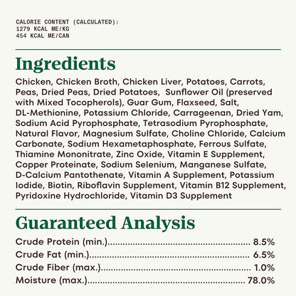 NUTRO PREMIUM LOAF Adult Natural Grain Free Wet Dog Food Slow Cooked Chicken, Potato, Carrot & Pea Recipe, 12.5 oz. Cans (Pack of 12)