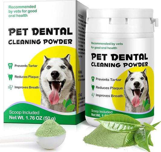 Teeth Cleaning Powder for Dogs,Pets Dental Formula Dog Dental Powder, Dog Tartar Remover for Teeth with Probiotics, Dog Tooth Powder That Can Remove Plaque & Bad Breath (1.76 oz)