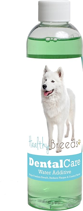 Healthy Breeds Dog Dental Care Water Additive for Samoyed - Helps Freshen Breath, Reduce Plaque & Control Tartar - Mint Flavor - 8 oz