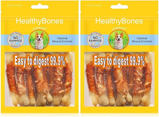 UrbanX HealthyBones Rawhide Free Healthy Foods for Australian Shepherd Pit Bull Mix and Other Large Mixed Breed Dogs, Chicken Wrapped Sticks Dog Foods, Soft Chewy Foods for Training Rewards, 14 Count