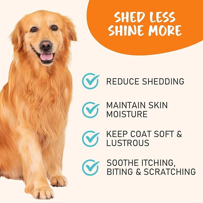 180 Chews Omega 3 for Dogs & Cats - with Krill - Skin and Coat Supplement - Dry & Itchy Skin Relief - Allergy Relief - Shiny Coats - No Shedding - EPA & DHA, Vitamins and Minerals - Chicken Flavor