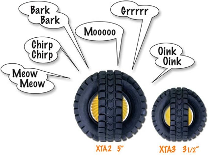 Pet Qwerks X-Tire Ball Dog Toys - Animal Sound Interactive Chew Toy - Medium