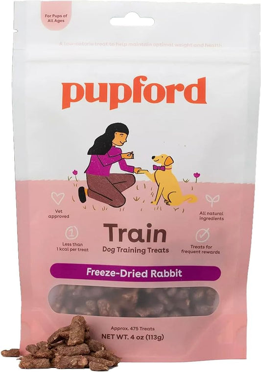 Pupford Freeze Dried Training Treats for Dogs & Puppies, 475+ Two Ingredient Bites (Rabbit, 4 oz)