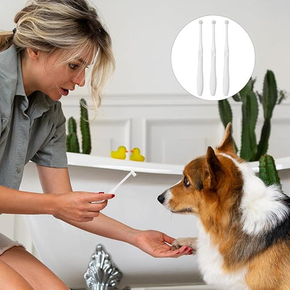 3Pcs Pet Toothbrush with Ultra Soft Nano Bristles, Dog Toothbrushes, Pet Cat Dental Care Oral Hygiene Toothbrush for Sensitive Pet Teeth Gums, Puppy Kitten Toothbrush