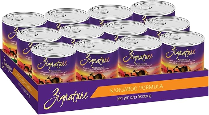 Zignature Kangaroo Formula Wet Dog Food 13oz, case of 12