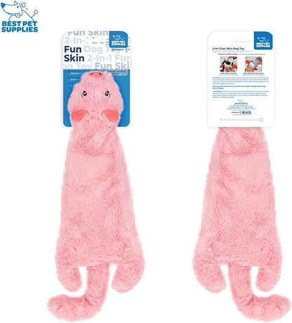 Best Pet Supplies Stuffing Free Squeaky Dog Toys for Small Dogs, Medium Dogs, and Large Dogs, Durable, Best Dog Chew Toy for Teething Puppy, Indoor Play, Holds Plastic Bottle - Pig, Medium