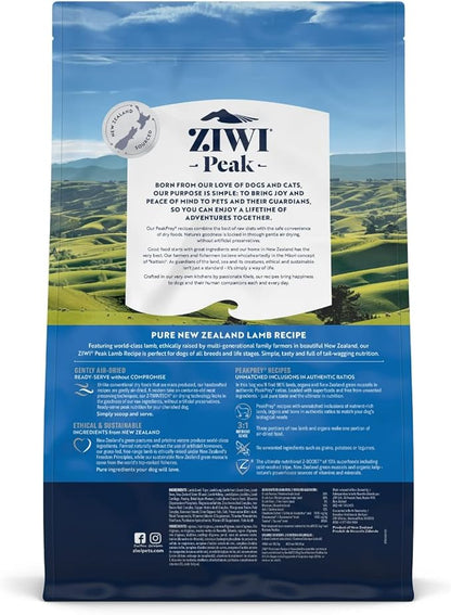 ZIWI Peak Air-Dried Dog Food – All Natural, High Protein, Grain Free and Limited Ingredient with Superfoods (Lamb, 8.8 lb)