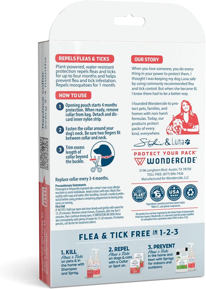 Wondercide - Dog Collar - Flea, Tick, Mosquito Repellent for Dogs - with Natural Essential Oils - Pet and Family Safe - 3PK - Up to 12 Months Protection