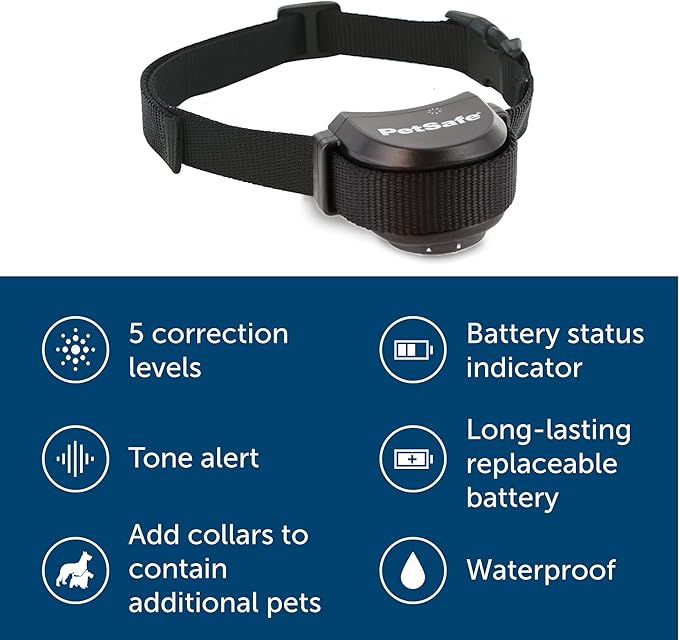 PetSafe Stay & Play Wireless Pet Fence & Replaceable Battery Collar - Circular Boundary Secures up to 3/4 Acre Yard, No-Dig, America's Safest Wireless Fence from Parent Company INVISIBLE FENCE Brand