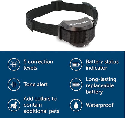 PetSafe Stay & Play Wireless Pet Fence & Replaceable Battery Collar - Circular Boundary Secures up to 3/4 Acre Yard, No-Dig, America's Safest Wireless Fence from Parent Company INVISIBLE FENCE Brand