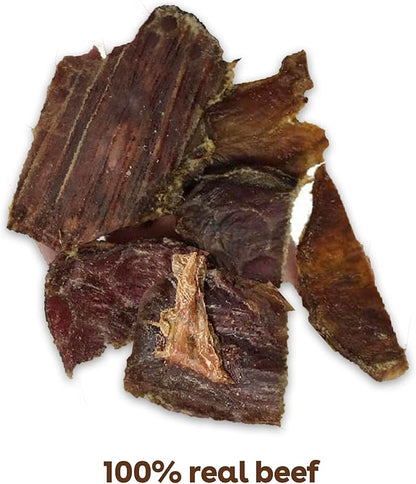 Pupford Beef Jerky Treats for Dogs for Large & Small Dogs of All Ages | Made in USA, 100% Real Meat & No Fillers | Dogs Love These Tasty Dog Snacks (Beef 4 oz)