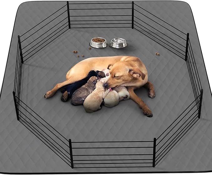 Washable Puppy Dog Pee Pad, 72" X72" Extra Large, Waterproof Whelping Training Pet Mat for Playpen, Crate, Potty, Floor, Bed, Sofa and Trunk, Reusable Pee Pads for Dogs, Cats, Bunny