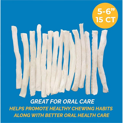 Dog Skinny Rawhide Rolls |Chew Bones for Small Dogs (15 Count) 5-6" - Beef Hide Skinny Rolls -100% Natural Chews Premium Raw Hides Bulk Treats