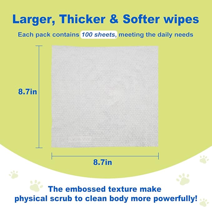 DR.EASY All Purpose 200ct Pet Wipes for Dogs and Cats,Unscented，Ears, Face, Butt, Body and Eye –Convenient, Nature，Home or Travel，Best Pet Supplies