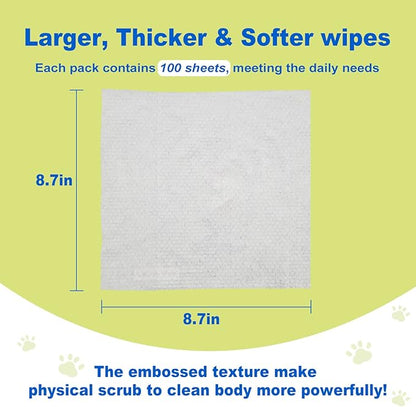 DR.EASY All Purpose 200ct Pet Wipes for Dogs and Cats,Unscented，Ears, Face, Butt, Body and Eye –Convenient, Nature，Home or Travel，Best Pet Supplies