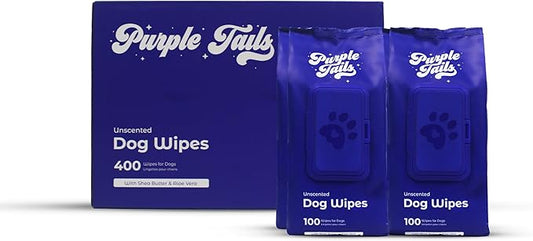 Dog Wipes – 400 Dog Wipes for Paws and Butt, Fur, Ears – Plant-Based Dog Paw Wipes – Cleaning Wipes for Pets – Puppy Wipes with Aloe Vera, Shea Butter – 4 x 100 Pack