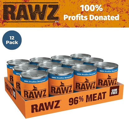Rawz 96% Meat Canned Wet Food for Dogs 12 Pack/ 12.5 oz. Cans (Salmon)