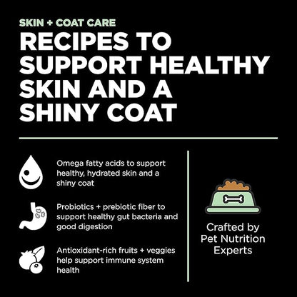 GO! SOLUTIONS Skin + Coat Care - Dry Dog Food, 22 lb - Turkey Recipe with Grains for All Life Stages - Complete + Balanced Nutrition for Dogs