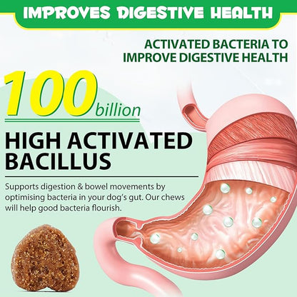 Probiotics for Dogs (Duck 30PCS), Probiotic Chews for Dogs with Digestive Enzymes, Dog Probiotics for Yeast, Itchy Skin, Anti Diarrhea, Gut Digestive Health, Allergy & Immune Support - for All Breeds
