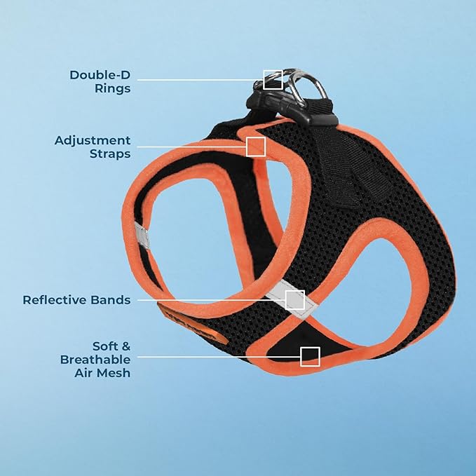 Voyager Step-In Air Dog Harness - All Weather Mesh Step in Vest Harness for Small and Medium Dogs by Best Pet Supplies - Orange, X-Large