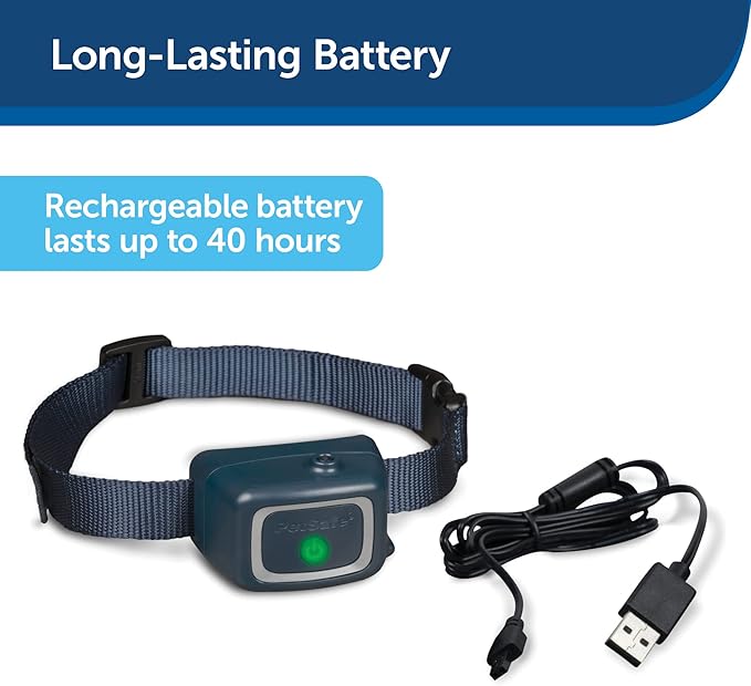 PetSafe Spray Bark Dog Collar, Automatic No Bark Device for Dogs 8 lb. and Up - Rechargeable and Water-Resistant – includes Citronella and Unscented Spray Refills & USB Charging Cable, Navy