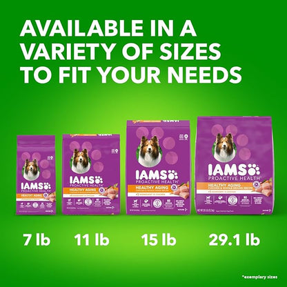 IAMS Healthy Aging Adult Dry Dog Food for Mature and Senior Dogs with Real Chicken, 29.1 lb. Bag