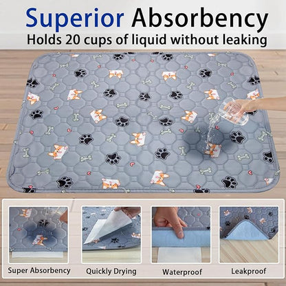 Washable Pee Pads for Dogs - Super Absorbent Reusable Puppy Pads 2Pack 36''x41'' Waterproof Dog Pee Pads Non-Slip Whelping Pads Leakproof Urine Pet Training Pads for Potty Wshable Puppy Pads