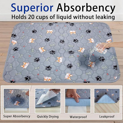 Washable Pee Pads for Dogs - Super Absorbent Reusable Puppy Pads 2Pack 41''x41'' Waterproof Dog Pee Pads Non-Slip Whelping Pads Leakproof Urine Pet Training Pads for Potty Wshable Puppy Pads