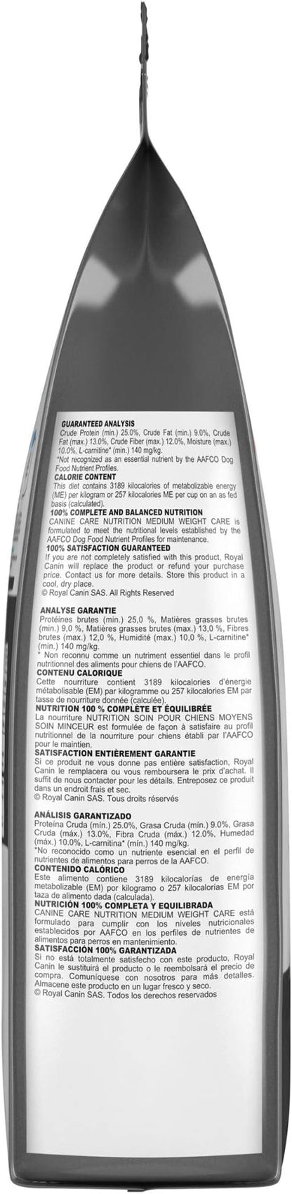 Royal Canin Medium Weight Care Adult Dry Dog Food for Medium Breeds, 30 lb bag