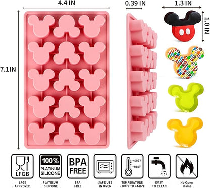 3Pcs Gummy Mouse Candy Molds, Non-stick Silicone Candy Molds for Making Crayons, Chocolate,Cake Pops, Ice tube,wax melt