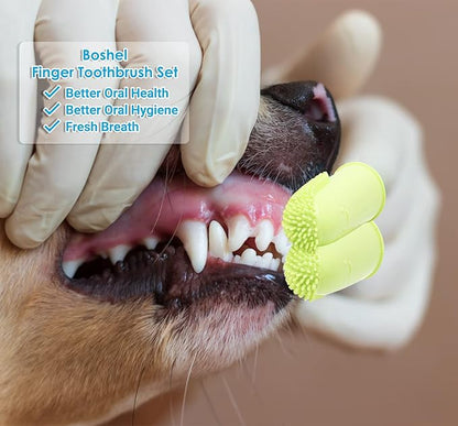 Dog Toothbrush Kit, 6Pack Dog Finger Toothbrush for Dog Teeth Cleaning&Dog Dental Care, Cat Toothbrush Dog Tooth Brush Puppy Toothbrush Pet Toothbrush (Green (6-Pack))