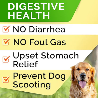 StrellaLab Dog Probiotics Treats for Picky Eaters - Digestive Enzymes + Prebiotics - Chewable Fiber Supplement - Allergy, Diarrhea, Gas, Constipation, Upset Stomach Relief - Improve Digestion&Immunity